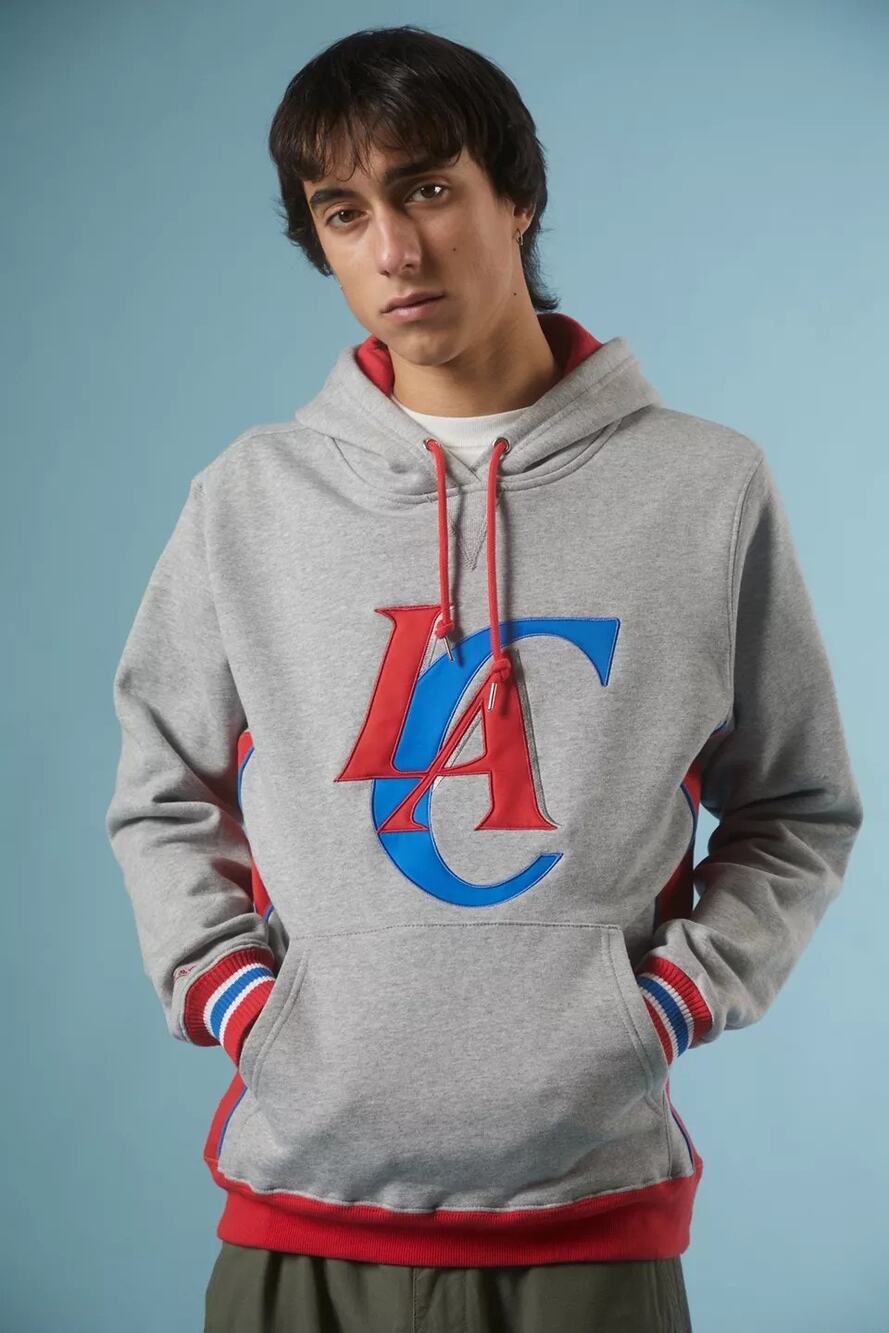 New Mitchell & Ness Los Angeles Clippers Premium Fleece Hoodie Sweatshirt $125 M